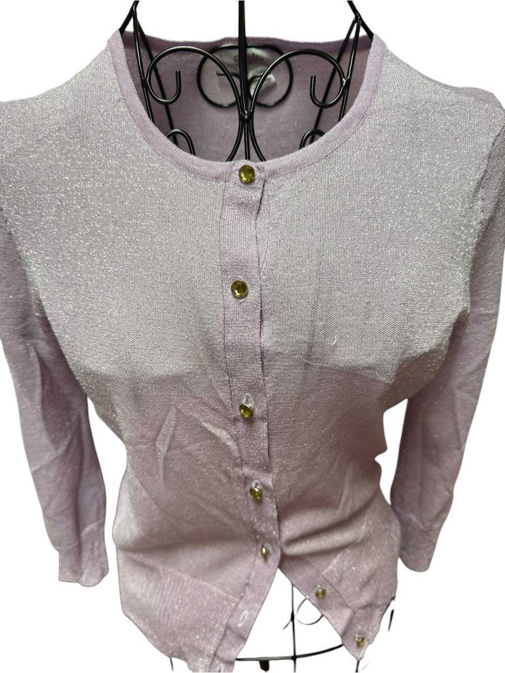 Cache Lilac Long-Sleeve Button Front Top Jewel Buttons Medium - Picture 4 of 8